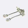 Art  Deco Natural Pearl Diamond and Enamel Drop Brooch