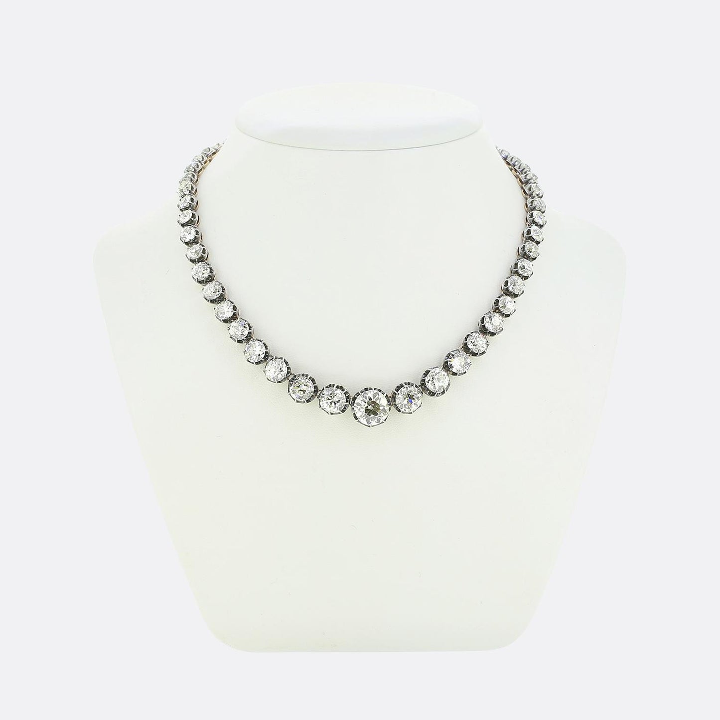 Victorian 40.00 Carat Diamond Riviere Necklace