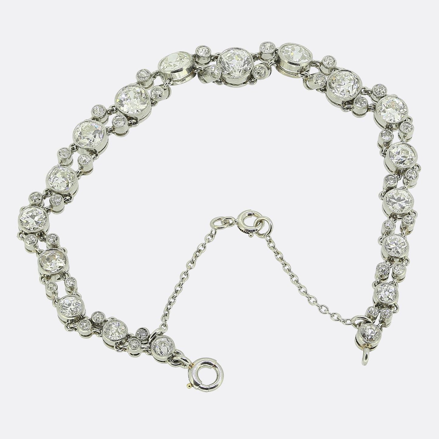 Art Deco 5.70 Carat Old Cut Diamond Bracelet