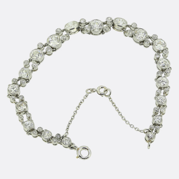 Art Deco 5.70 Carat Old Cut Diamond Bracelet