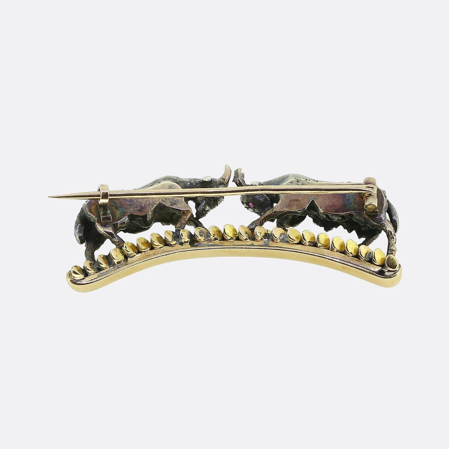 Victorian Horned Goats Brooch