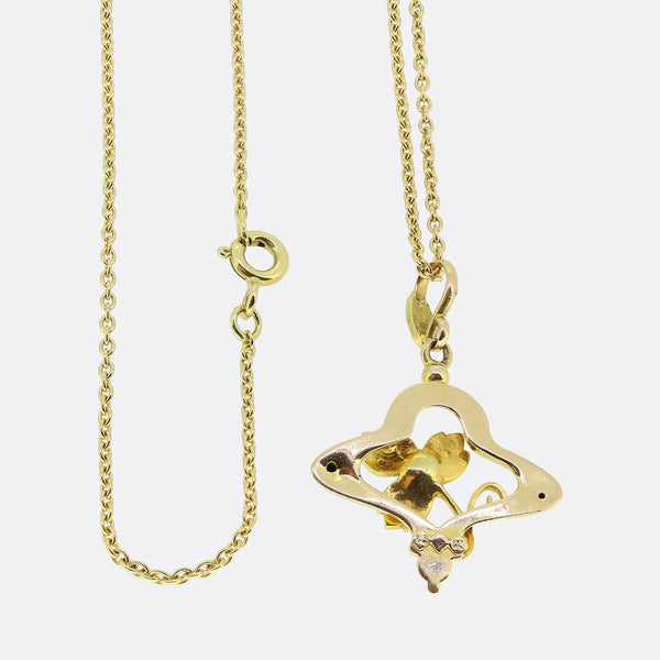 Victorian Pearl Pendant Necklace