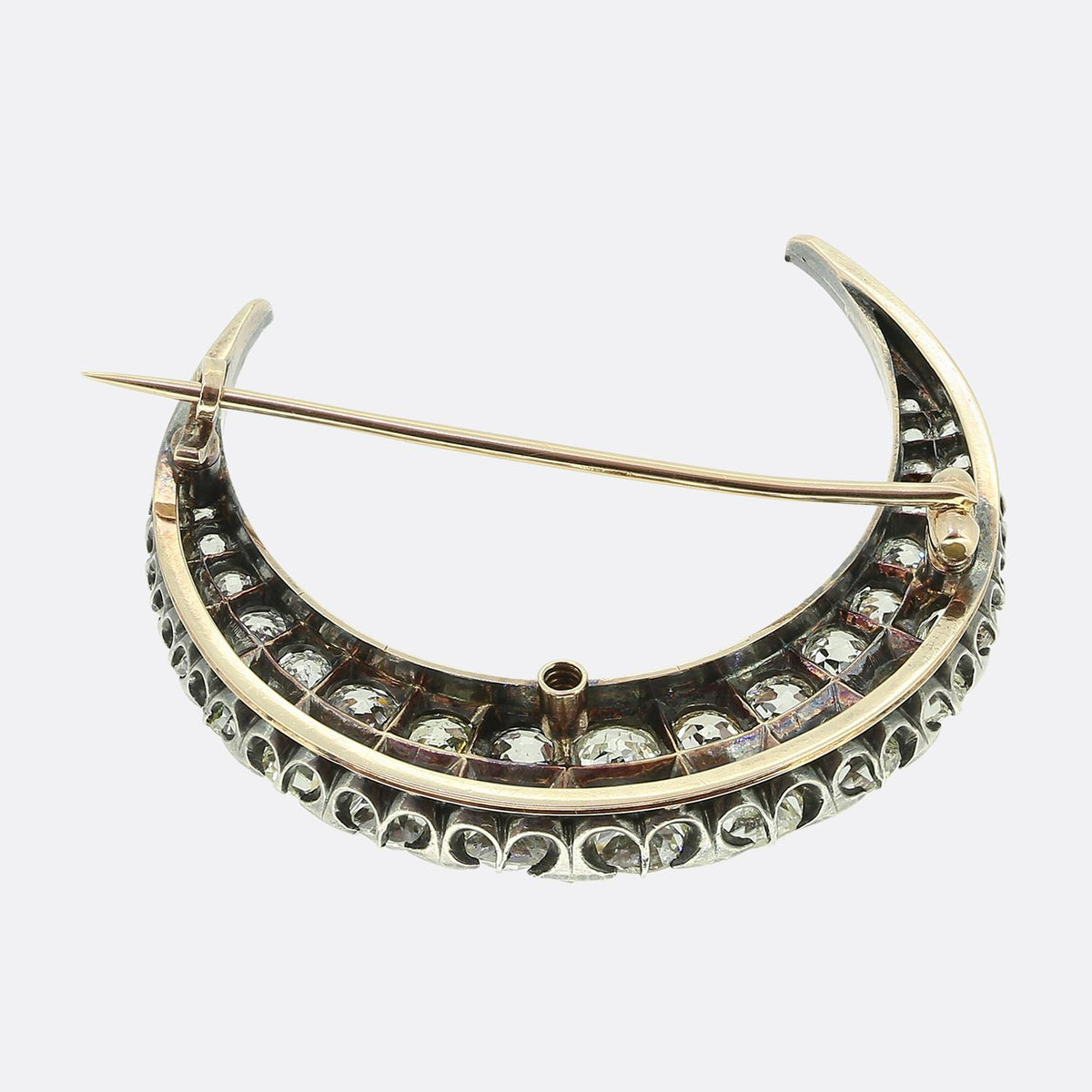 Victorian Carat 9.00 Carat Diamond Crescent Brooch