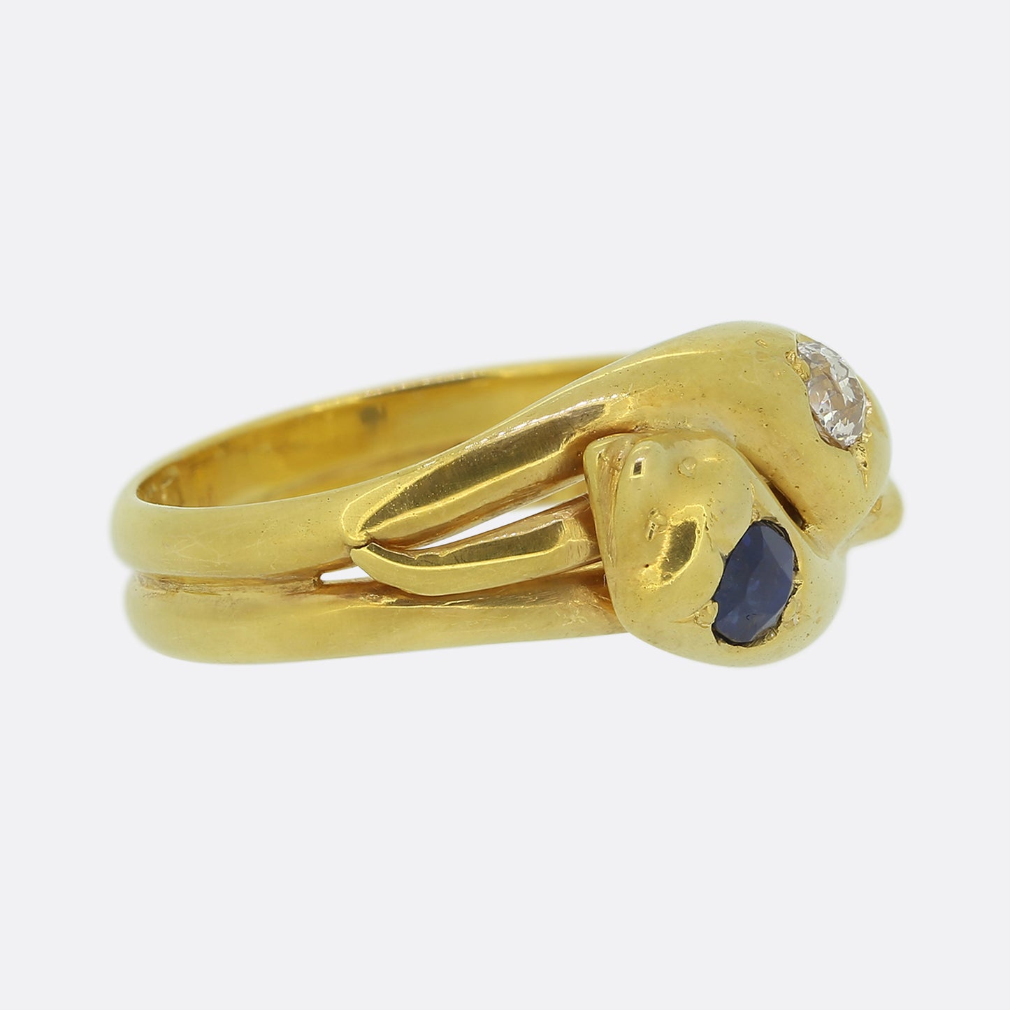 Victorian Sapphire and Diamond Double Snake Ring