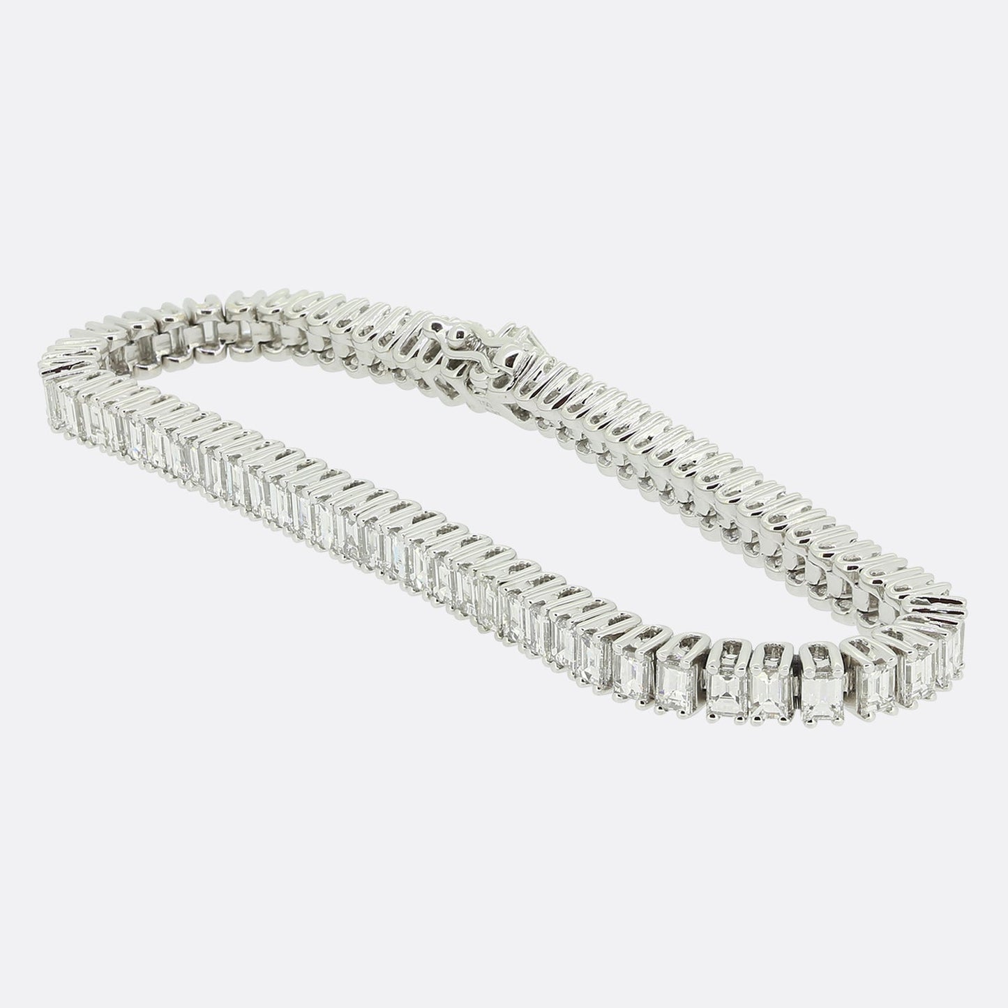 6.97 Carat Baguette Cut Diamond Bracelet