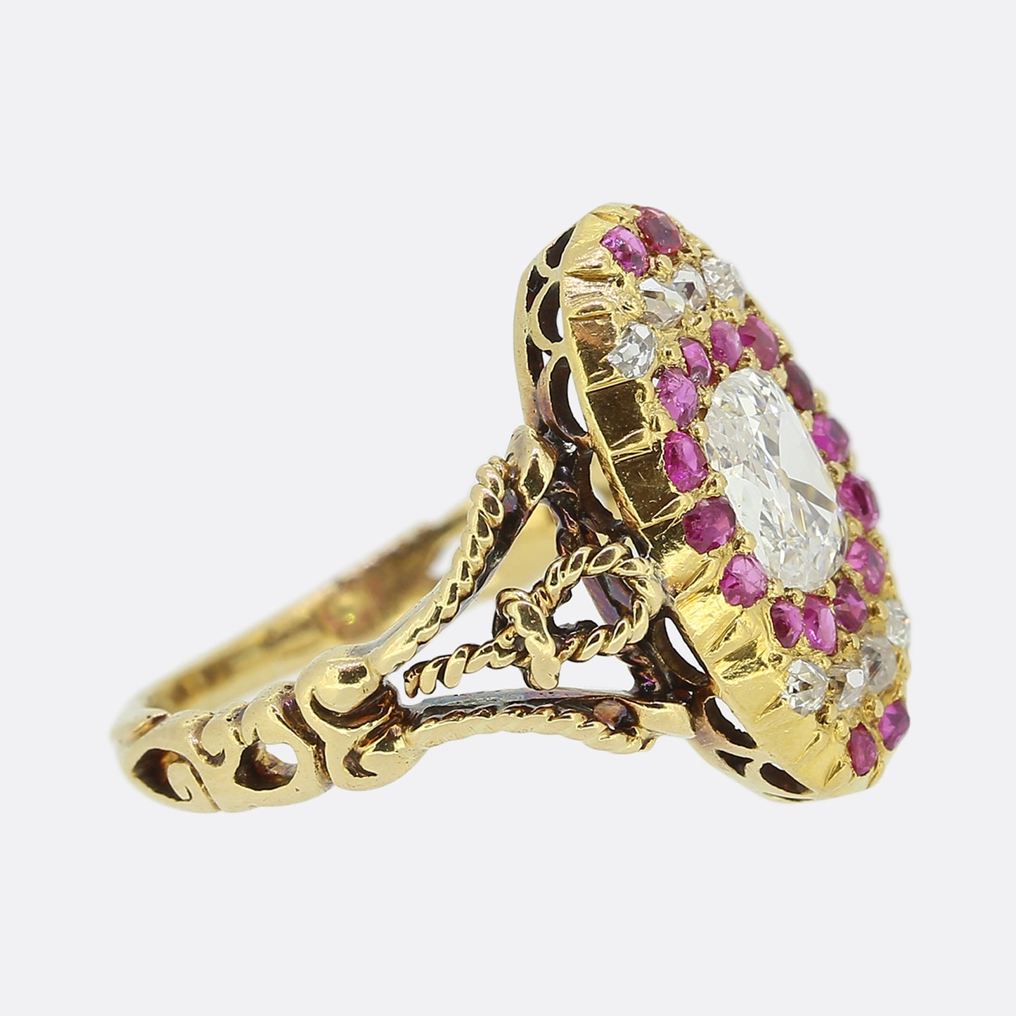 Antique French Diamond and Ruby Ring