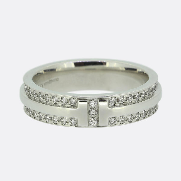 Tiffany & Co. Tiffany T Narrow Pavé Diamond Ring Size I (48)