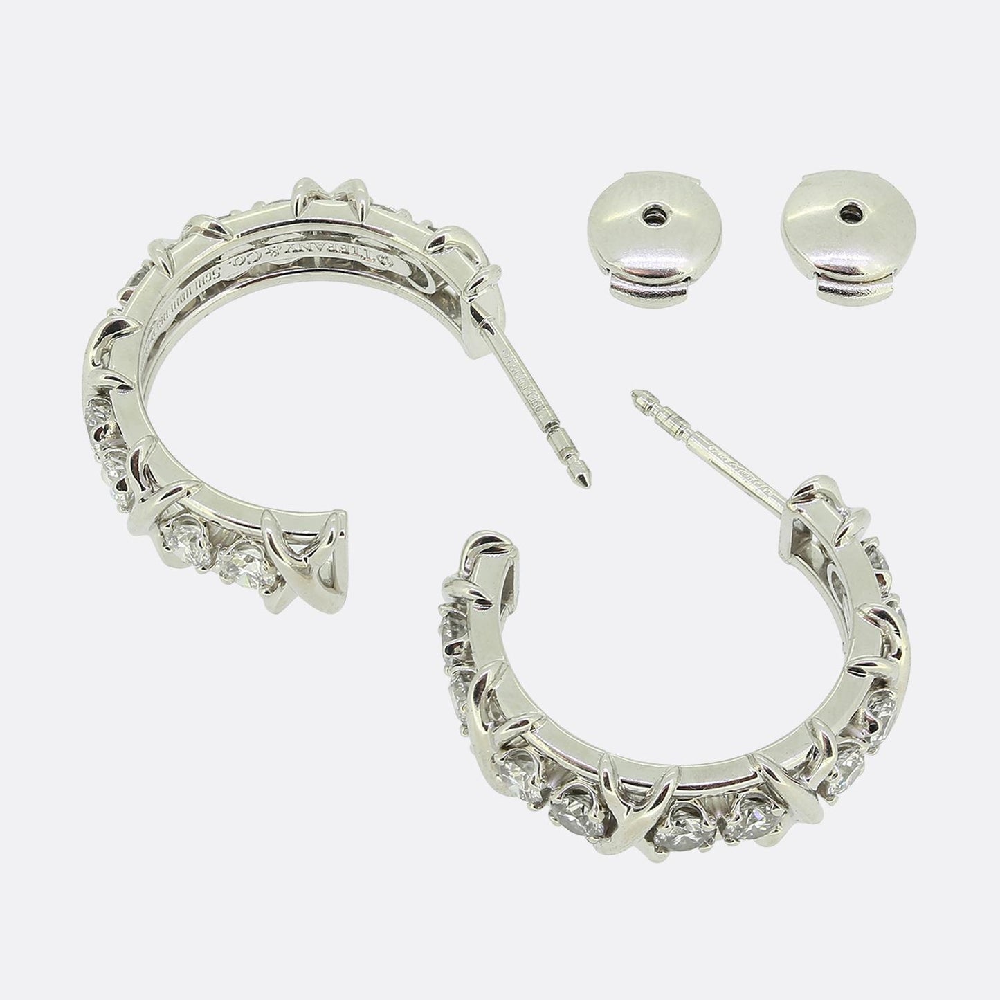 Tiffany & Co. Schlumberger Studios Diamond Hoop Earrings