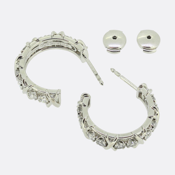 Tiffany & Co. Schlumberger Studios Diamond Hoop Earrings
