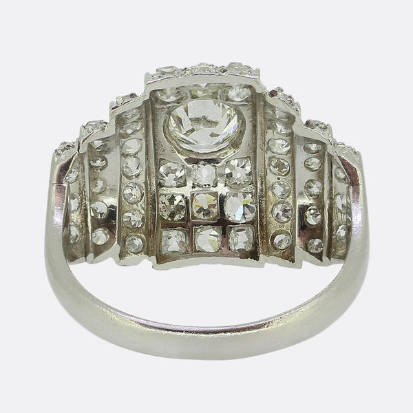 1940s Old Cut Diamond Cluster Ring