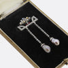 Art  Deco Natural Pearl Diamond and Enamel Drop Brooch