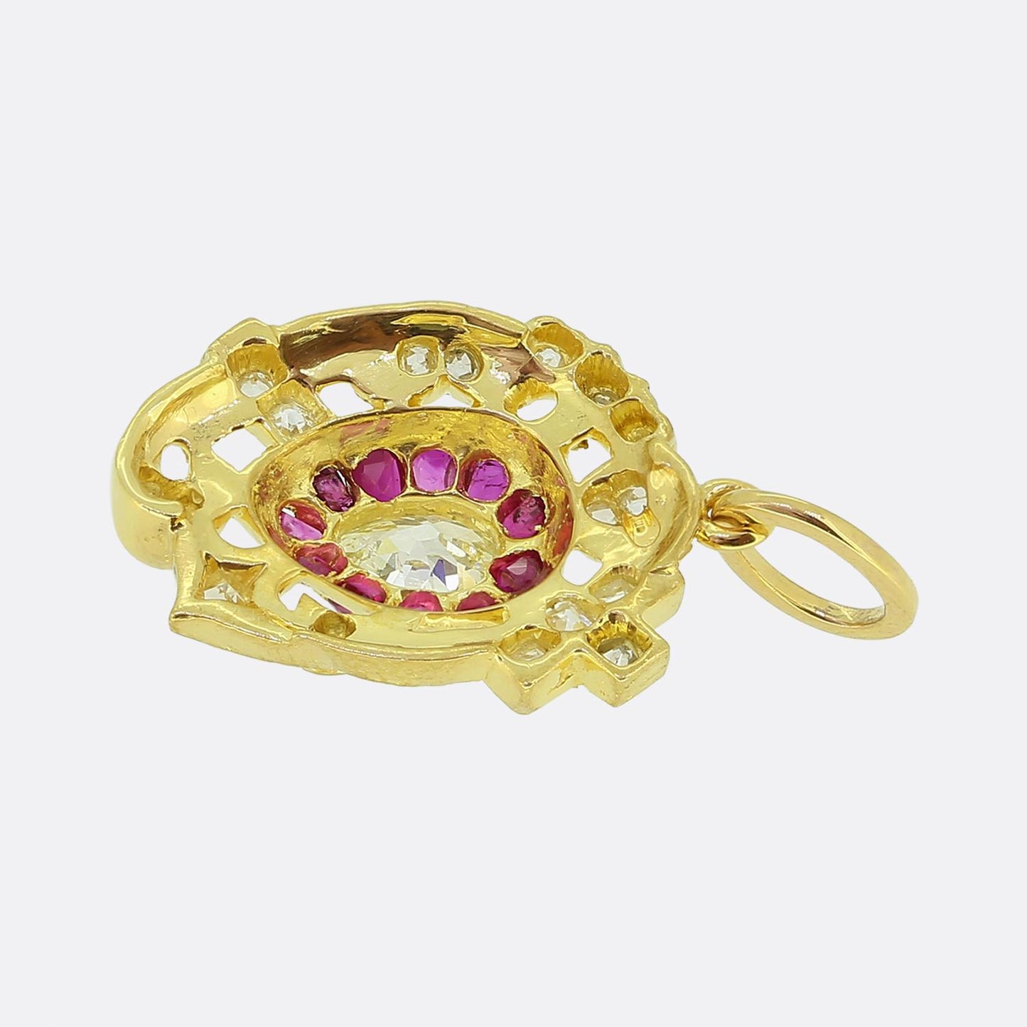 Victorian Ruby and Diamond Cross Pendant