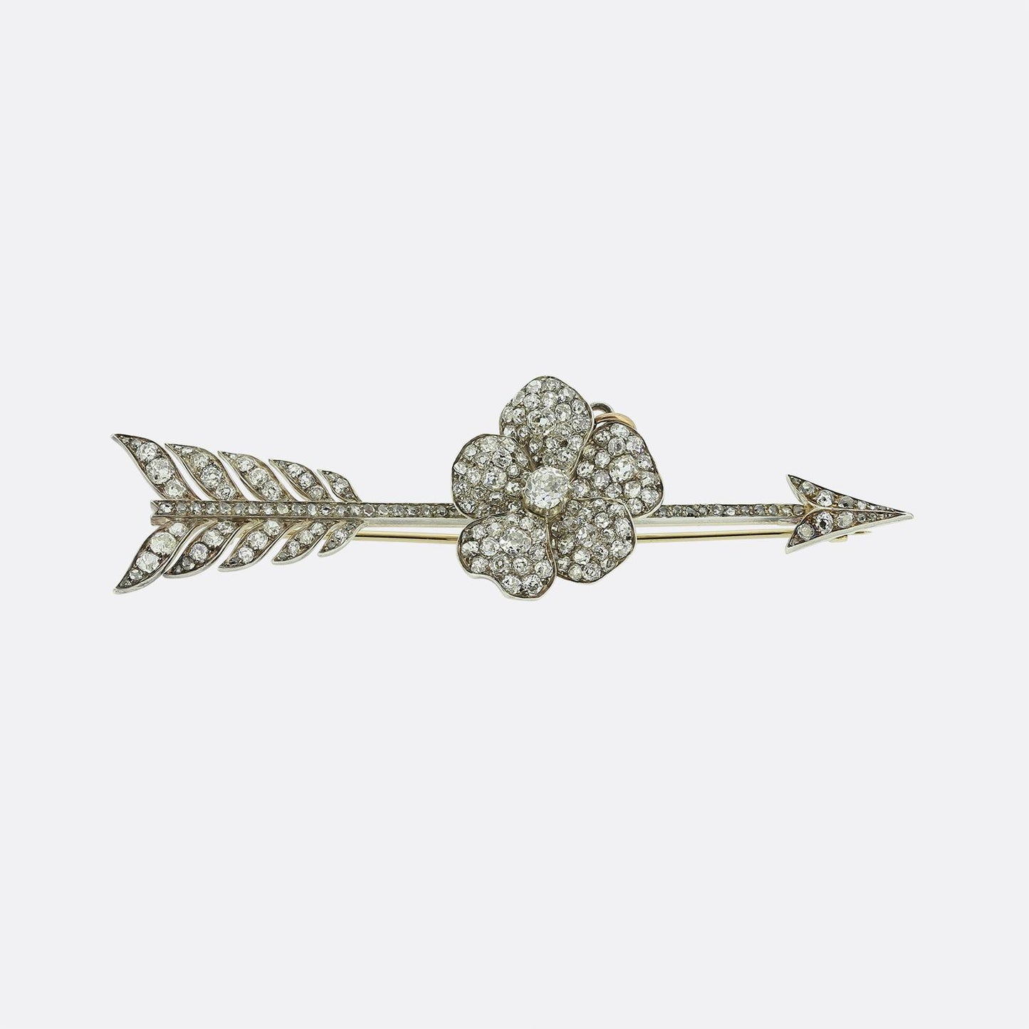 Victorian Large Diamond Arrow Brooch