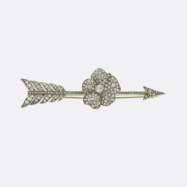 Victorian Large Diamond Arrow Brooch