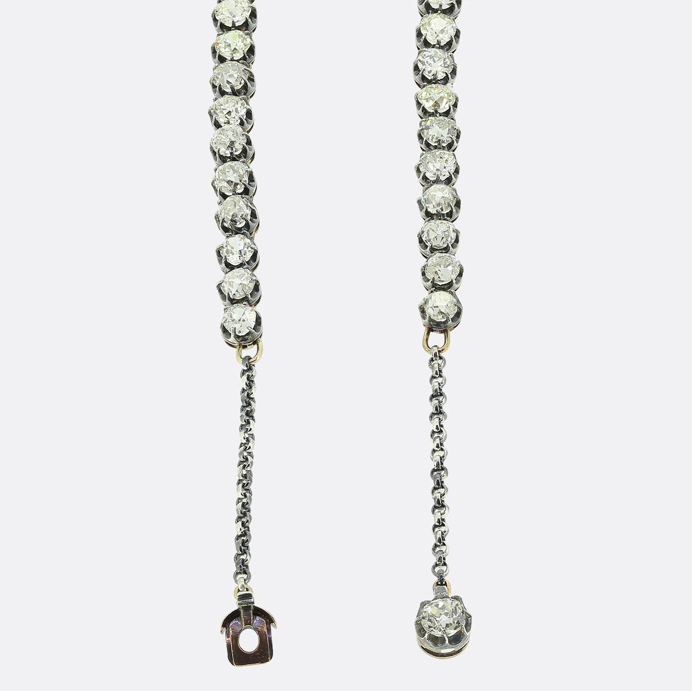 Victorian 40.00 Carat Diamond Riviere Necklace