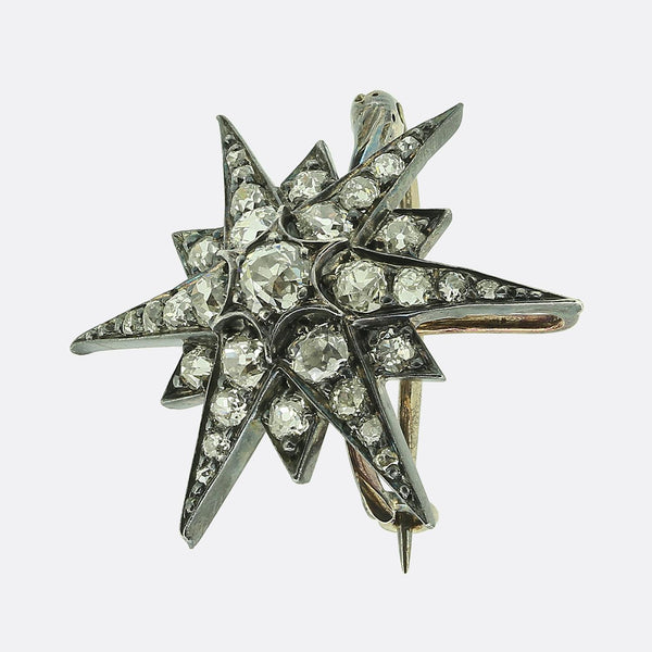 Victorian Diamond Star Brooch