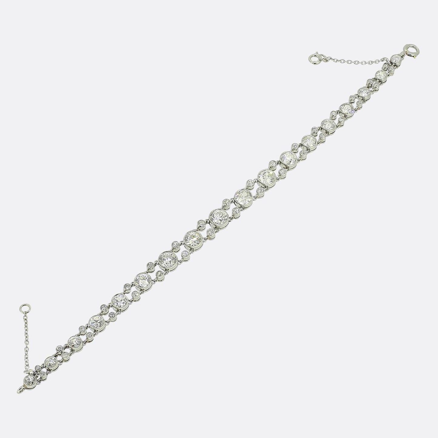 Art Deco 5.70 Carat Old Cut Diamond Bracelet