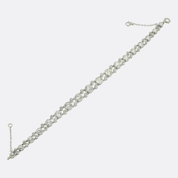 Art Deco 5.70 Carat Old Cut Diamond Bracelet