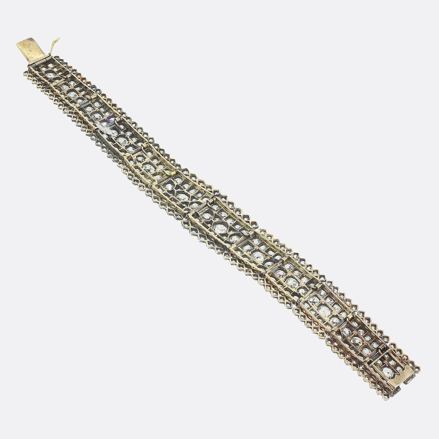Victorian 40.00 Carat Diamond Cluster Bracelet