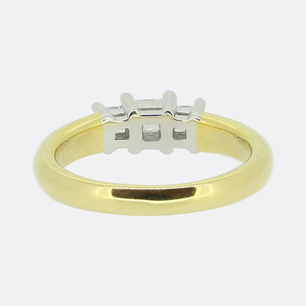 0.42 Carat Three-Stone Princess Diamond Ring