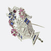 Art Deco Diamond Sapphire and Ruby Basket Brooch