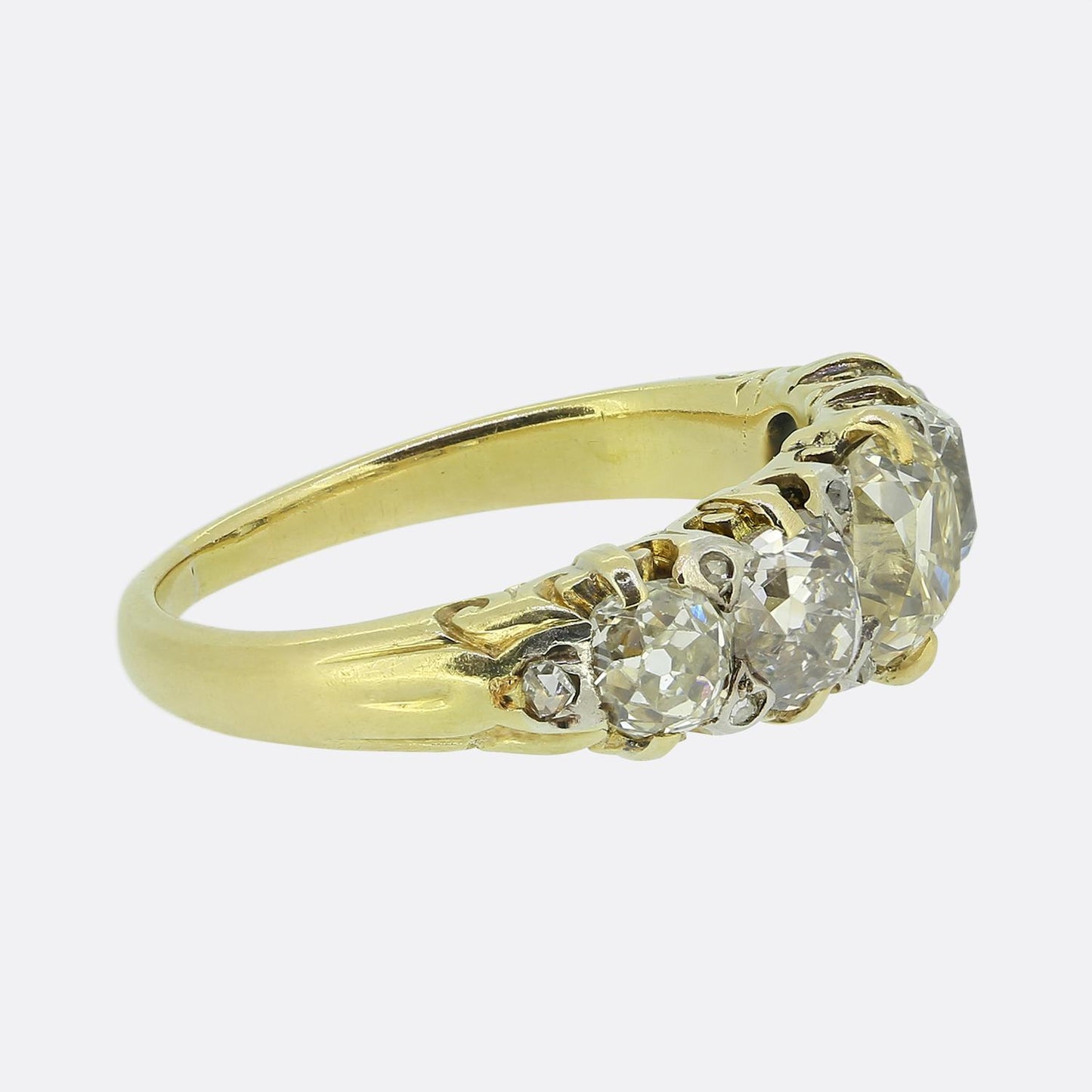 Antique 1.60 Carat Diamond Five-Stone Ring