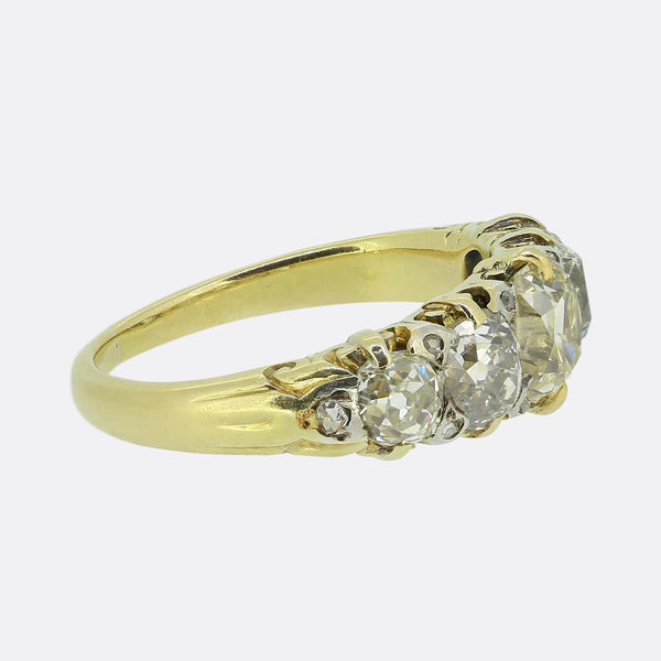 Antique 1.60 Carat Diamond Five-Stone Ring
