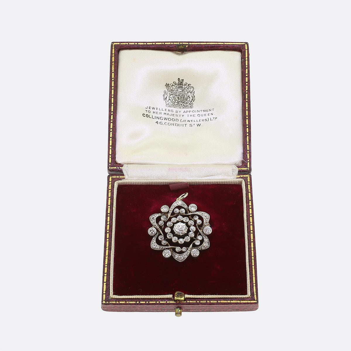 Victorian Old Cut Diamond Star Pendant Brooch