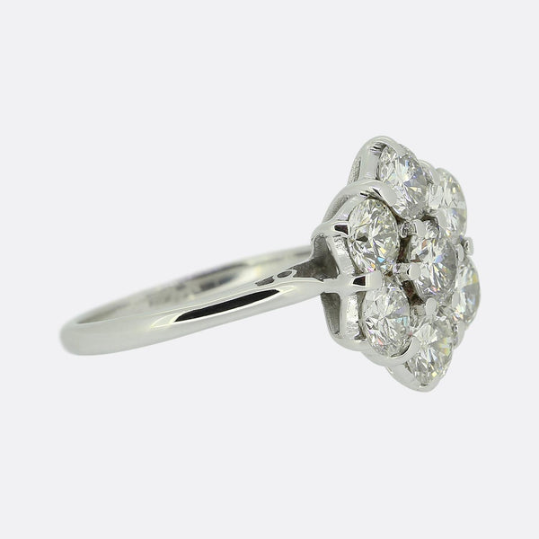 2.52 Carat Diamond Daisy Cluster Ring