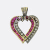 Victorian Ruby and Diamond Double Heart Pendant