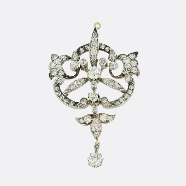 Antique Diamond Drop Brooch