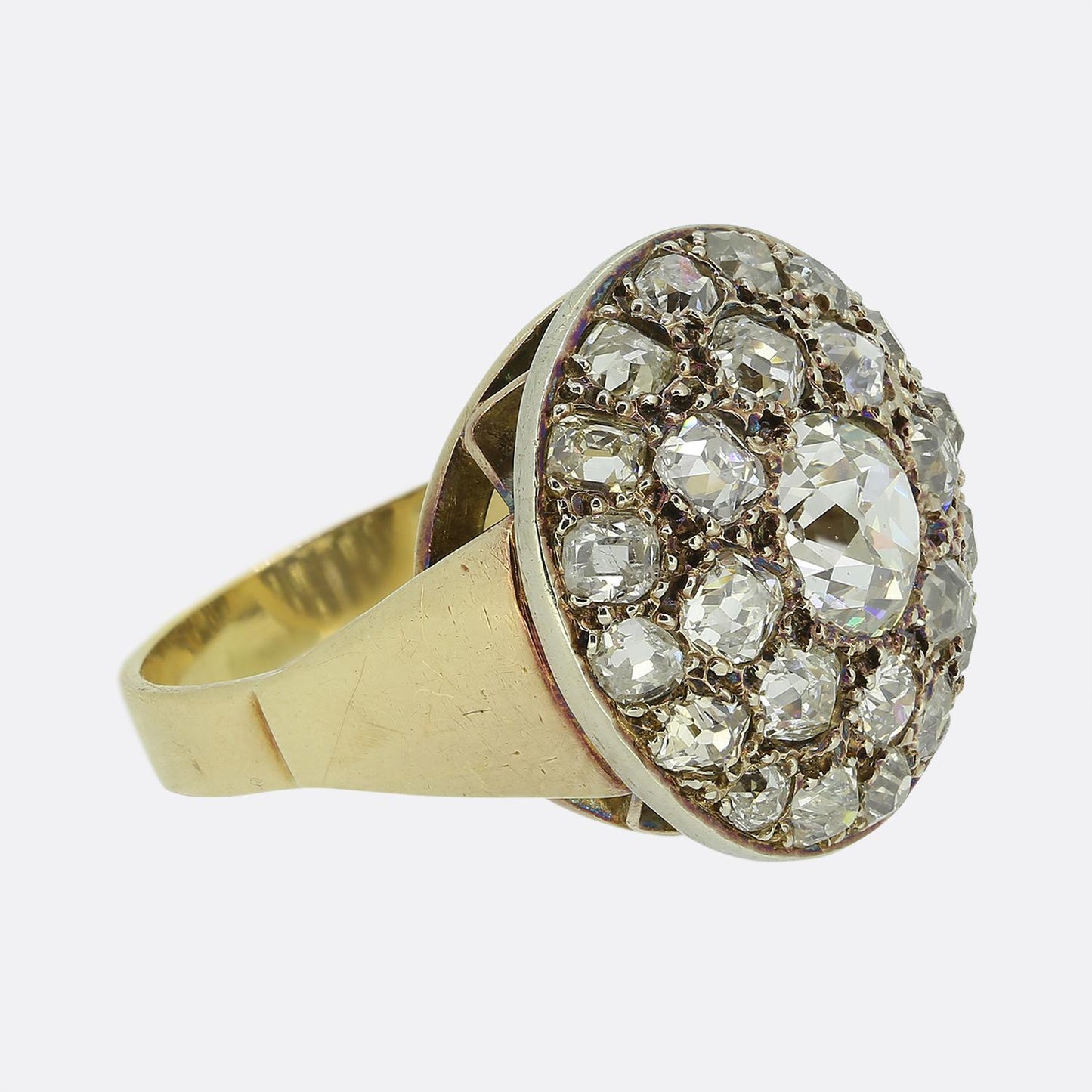 Victorian Old Cut Diamond Cluster Ring