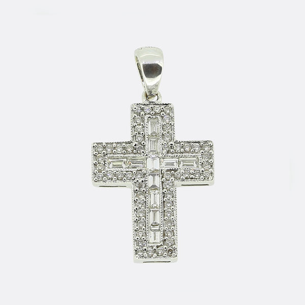 Multi Diamond Cross Pendant