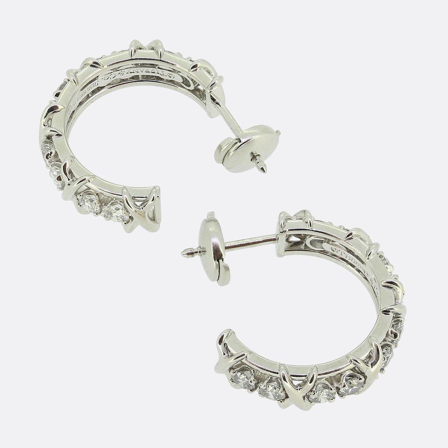 Tiffany & Co. Schlumberger Studios Diamond Hoop Earrings