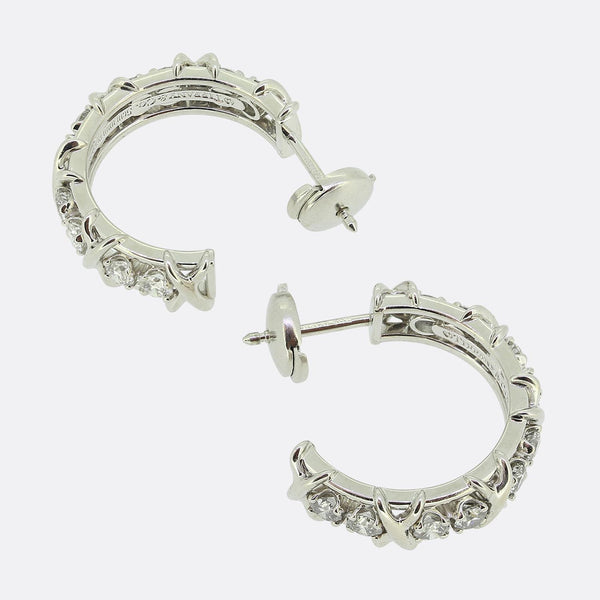 Tiffany & Co. Schlumberger Studios Diamond Hoop Earrings