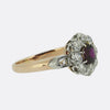 Edwardian Ruby and Diamond Cluster Ring