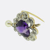 Edwardian Pearl Diamond and Amethyst Heart Pendant