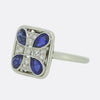 Art Deco Sapphire and Diamond Tablet Ring