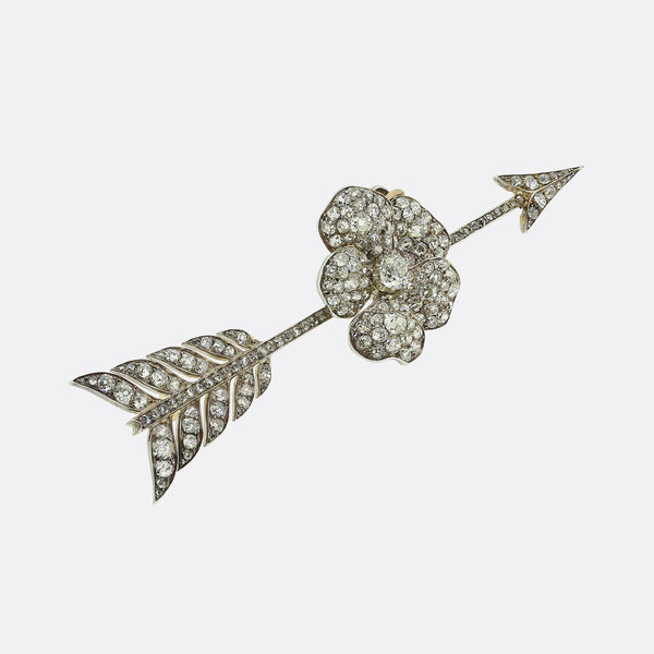 Victorian Large Diamond Arrow Brooch