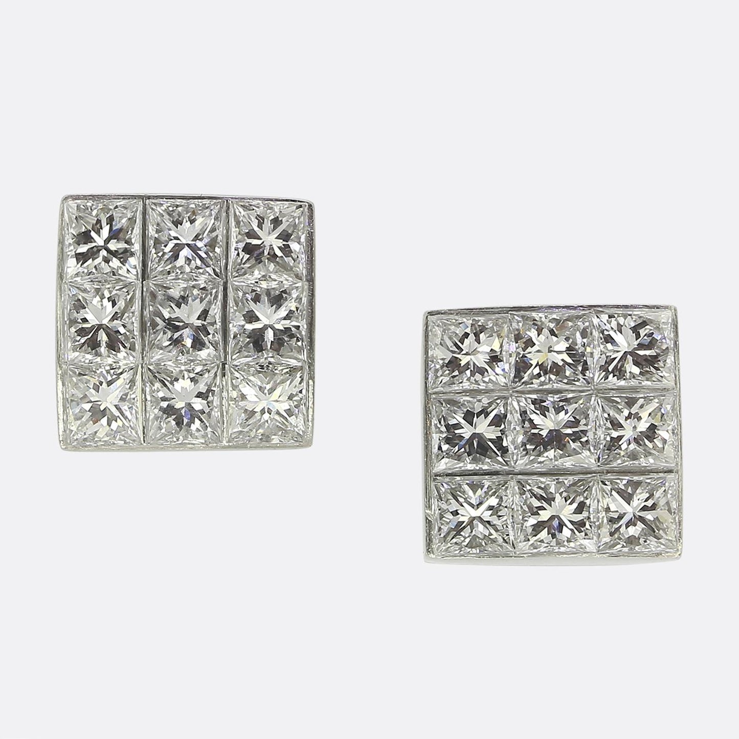Tiffany & Co. Princess Cut Diamond Stud Earrings