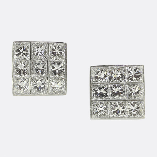 Tiffany & Co. Princess Cut Diamond Stud Earrings