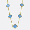 Van Cleef & Arpels Vintage Alhambra 10 Motif Agate Necklace