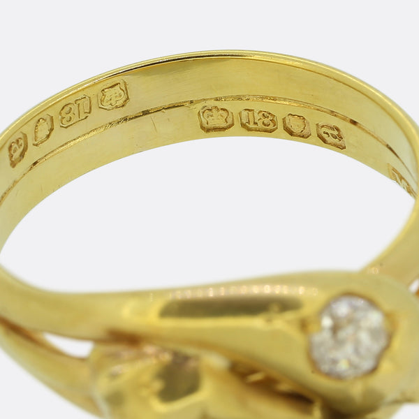 Victorian Sapphire and Diamond Double Snake Ring