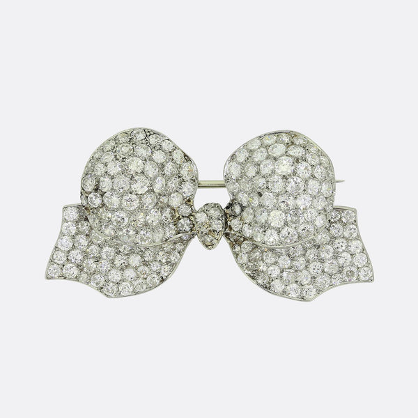Antique Diamond Bow Brooch