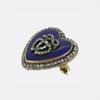 Victorian Rose Cut Diamond and Enamel Heart Brooch Pendant