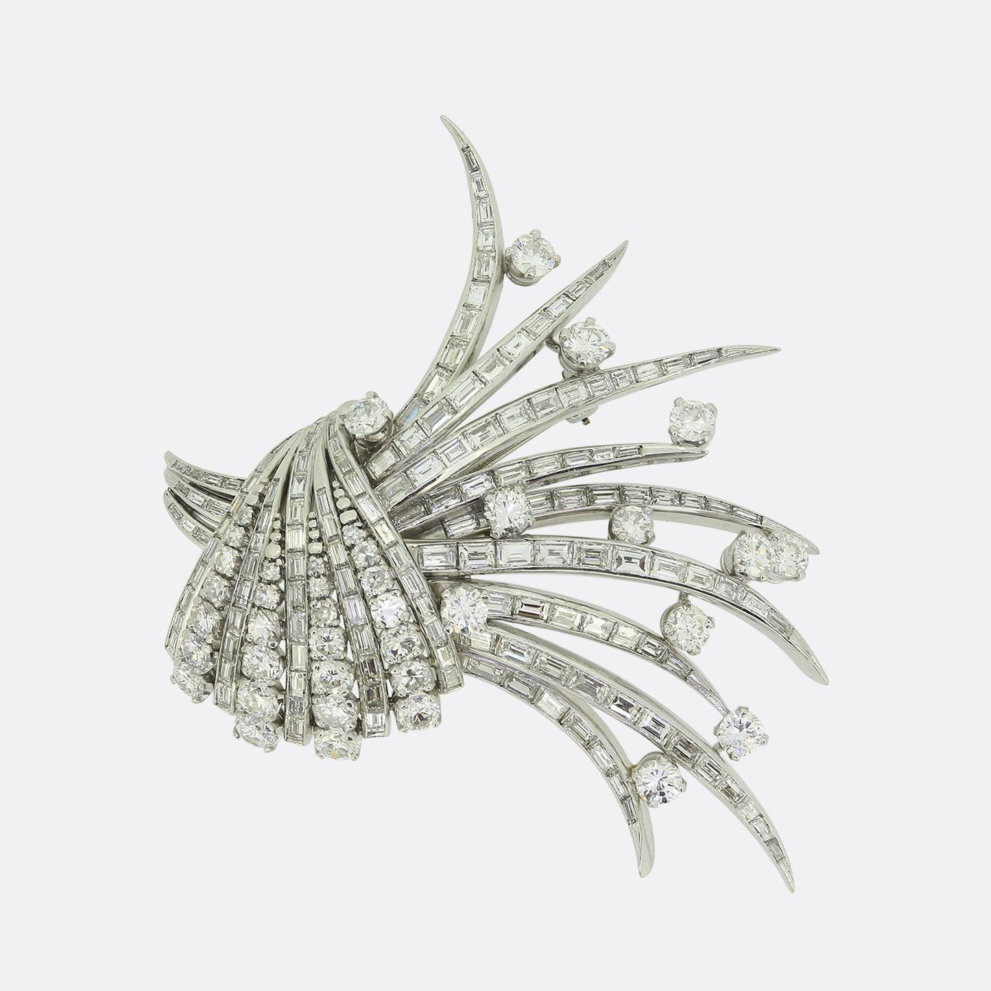 Art Deco Diamond Cluster Brooch