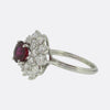 1.50 Carat Ruby and Diamond Cluster Ring