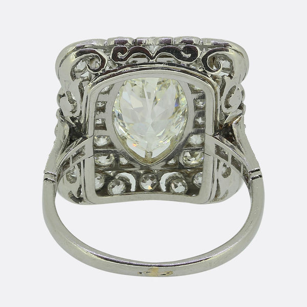 Art Deco 1.60 Carat Marquise Cut Diamond Dress Ring