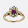 Edwardian Ruby and Diamond Cluster Ring