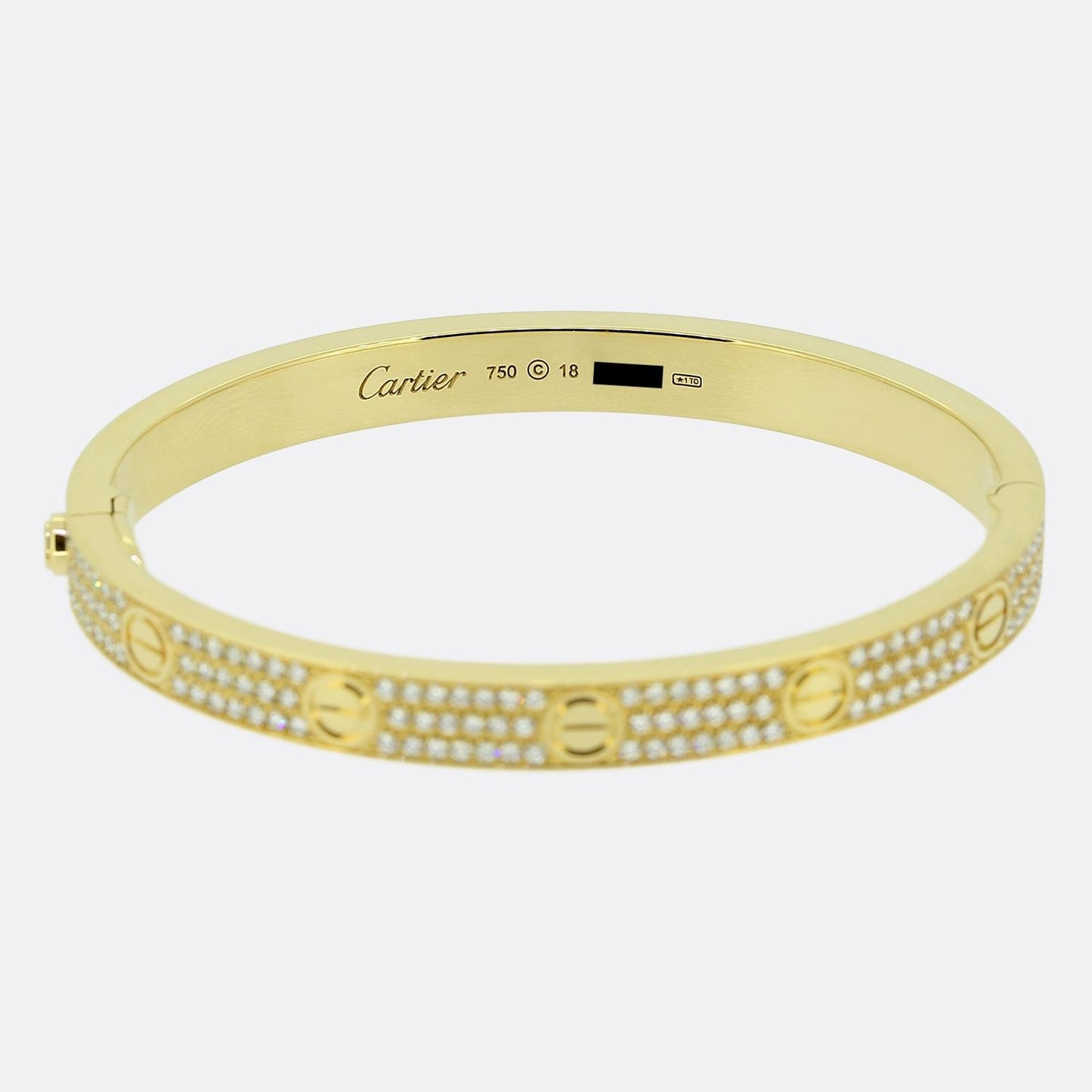 Cartier Pavé Set Diamond Classic Model LOVE Bangle Size 18